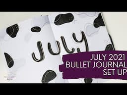 July 2021 bullet journal set up: Simple abstract theme