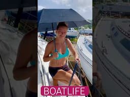 BIKINI BOATYARD👙How We Get WATER #boatlife #diy #caribbean