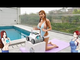 Swimming with a Pool Cleaning Robot🏊‍♀️🤖 The Ofuzzi Cyber 1200 Pro!