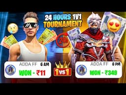 Turning Rs 30 into Rs 500 by playing FREE FIRE TOURNAMENT 🤯🔥| 24 HOURS ⌛| ADDA FF