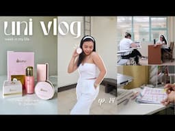 UNI VLOG • Midterm Exam Week + New Makeup & Skincare ft. Dewha🌷 | Philippines