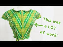 Making puffed trim AND plaid matching... | Making an 1830s Dress | The Bodice