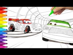 Chick Hicks Hit Lightning McQueen CARS Drawing and Coloring Pages | Tim Tim TV