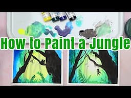 Watercolor Jungle Scene Kids Art Painting Tutorial