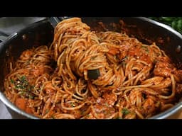 باستا السباغيتي تكون دائمًا لذيذة بهذه الطريقة مع صدور الدجاج!  Spaghetti pasta with chicken breast