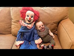 Bozo the clown meets Baby Pennywise!