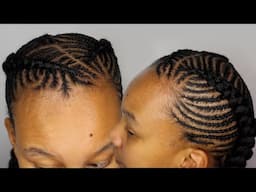 Fishbone Cornrow x Allen Iverson Braids | How To Cornrow Your Own Hair | Watch Me | Small Braids