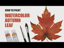 Autumn leaf watercolour tutorial | Foglia d'autunno con acquerello  ✎ CurtisSheeran