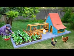 Perfect chicken coop and mini garden for backyard