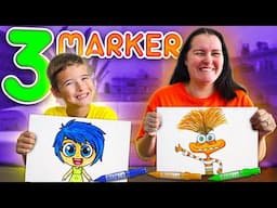 INSIDE OUT 3 Marker Challenge In Real Life (THUMBS UP FAMILY)