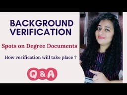 Background Verification | Spots on Degree #backgroundverification #hr #qna #readytogetupdate