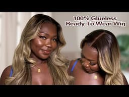 Ultimate Ease! Completely Glueless & Ready-to-Wear Exclusive Blonde Wig with Dark Roots | Hairvivi