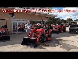 Mahindra 1100 Series 1120 HST 4WD OJA Tractor With Mid Mount Mower and Front End Loader