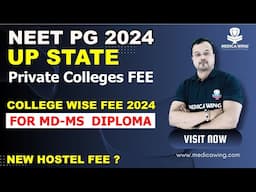 NEET PG 2024 Private Medical College Fee in Uttar Pradesh | UP MD MS Fee in Private colleges 2024-25