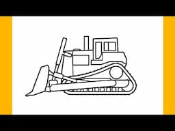 How to draw Bulldozer step by step / drawing caterpillar d9 dozer easy