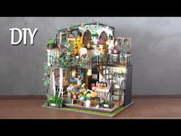 [4K] Darcy Flower House || DIY Miniature Dollhouse Kit - Relaxing Satisfying Video