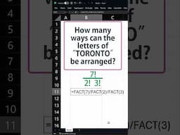 Factorials, Permutations, Combinations in Excel, Google Sheets, Calc - Counting Rules #probability