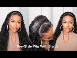 PRE-STYLE 13X6 FRONTAL WIG WITH VIRAL HALO BRAIDS 👑 | NO WORK EASY INSTALL Ft ALIPEARL HAIR 💓