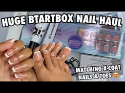 Huge BTArtbox Nail Haul | Pre French Tip Matching X-Coat Nails and Toes | Soft Gel Press On Nails