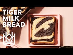 Fluffy Milk Bread with Chocolate Stripes Like a Tiger