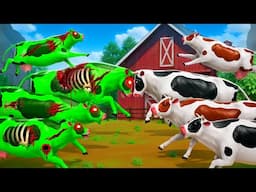 Zombie Cows vs Normal Cows - Epic Farmyard Fight Full of Crazy Moments! Cow Rescue Adventures