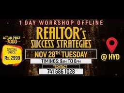 Realtor's Success Strategies ||1 Day Offline Workshop||Best Motivational speech in telugu ||Br Shafi