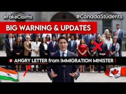 Canada Big Announcement 🇨🇦 "Angry Letter" from Immigration Minister