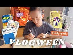 Writing my OCTOBER language study goals together & fighting sickness 🍂🍁🎃 #VLOGWEEN 1