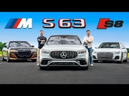 2024 Mercedes-AMG S63 vs Audi S8 vs BMW M70 // Review + Drag Race