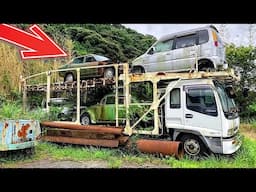 Abandoned treasure: Exploring a car carrier filled with rare classic cars in Japan!