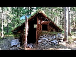 Building a Small Stone House in the Woods - Dry Stone Walling - Day 26-28