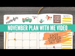 Plan with Me November 2021 - Simple Bullet Journal Setup with Stickers