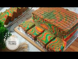 Kek Marble Pelangi Lembut, Gebu dan Moist | Rainbow Marble Cake