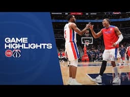 GAME HIGHLIGHTS: Pistons Win vs Wizards