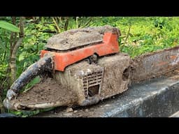 Restoration STIHL 041 ancient chainsaw abandoned in the ground | restore the chainsaw 1982