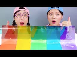 Rainbow Dessert Jelly Gummy Food Mukbang DONA