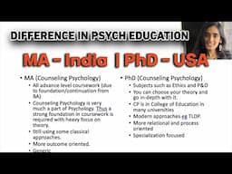 Differences in Psychology Education in USA and India - Coursework, Internship, Practicum, Culture