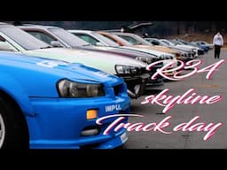 R34スカイラインだらけの走行会 R34 Skyline-filled drift track day