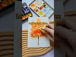 Paint an autumn tree using a sponge