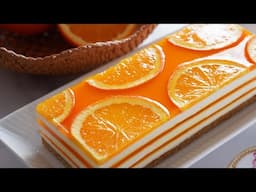 오렌지를 통째로 갈아 넣은 오렌지 케이크 🍊 너무 맛있어요.🤤 / No-Bake / Orange Jelly / Orange Cheese Mousse Cake