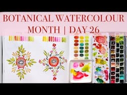 🎉🎉 BOTANICAL Watercolour Month Day 26 | Step by Step Tutorial JUL 2024