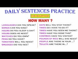 HOW MANY ? | Daily Sentences Practice