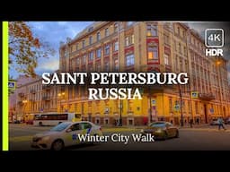 🔥 Beautiful Russia Freezes in Winter 🔥 Peeking at Russians, Walking Tour of Saint Petersburg 4K HDR