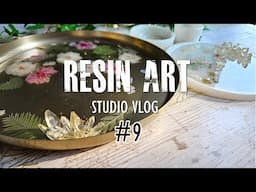 Studio VLOG #9 | Upcycled Gold Tray: Transforming an IKEA Tray with Dried Flowers and #epoxyresin