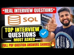 SQL INTERVIEW QUESTIONS FOR DATA DOMAIN INTERVIEW🔥| PART 1 | INTERVIEW READY SQL COURSE FOR FREE✅