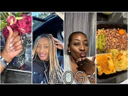 VLOG: NEW NAILS | TOOK THOSE BRAIDS OUT | MY PERFUME FINALLY CAME | QUICK GROCERY HAUL| MOMA COOKED