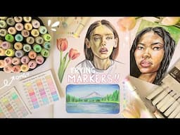 PASTEL MARKERS Unboxing and FIRST IMPRESSIONS ft. Ohuhu!! 🌿