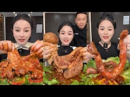 Spicy Chinese food 🌶 SOSLU ÇİN YEMEKLERİ YEME | Mukbang | (Sheep Brain + Pork gut) 먹방