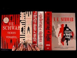 ASMR 📚 DOUBLE 📚 V.E. Schwab Box Set Unboxing (🎧 soft spoken/whisper, tapping, tracing)