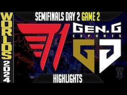 T1 vs GEN Highlights Game 2 | LoL Worlds 2024 Knockouts Semifinals | T1 vs GenG G2